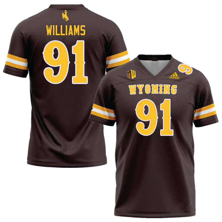 Wyoming Cowboys #91 Jaden Williams College Football Jerseys Stitched Sale-Brown